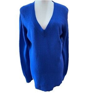 Banana Republic Filpucci Blue Button Back Sweater XL Merino Wool Cashmere Blend